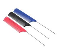 Zerodeko 3pcs Retractable Steel Pin Tail Combs 4.9x1.1in for Hair Parting, Styling and Braiding, Professional Barber and Salon Hairdressing Tools for Women Random Color