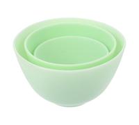Zerodeko 3Pcs Silicone Mixing Bowls Set for DIY Face Mask Beauty Salon Mask Stirring Bowls in Green Anti-Drop Small Medium for Facial Care
