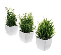 Zerodeko 3pcs Small Fake Plants Mini Artificial Plants Decorative Green Pp for Home and Office Desktop Use Chic Mixed Style Bringing Natural Atmosphere