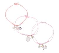 Zerodeko 3pcs Unicorn Charm Bracelet for Women Pink Ceramic Bead Rope
