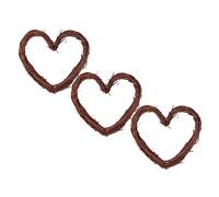 Zerodeko 3pcs Valentines Day Rattan Heart Wreath Natural Wreath Frame 25cm Rustic Wicker Wreath Form Front Door Display Wreath for Valentines Day Wedding Party Decorations
