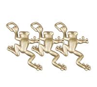 Zerodeko 3pcs Vintage Brass Frog Keychain Pendant DIY Hanging Decor Charms for Crafting Smooth Polished Surface Retro Style Ornament Gift for Friends and Family