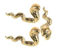 Zerodeko 3pcs Vintage Brass Snake Statue Feng Shui Chinese Zodiac Tea Pet Decor for Home Office Car Intricate Antique Craftsmanship Adds Classical Tea Ceremony Ambiance and Decorative Charm