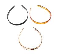 Zerodeko 3pcs Wide Plastic Tortoise Shell Headbands with Short Teeth for Women, Comfortable and Burrfree Retro 90s Hair Bands, Smooth Surface Design for Date Nights or Office Use