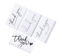 Zerodeko 4 Bags 50pcs/Bag Shopping Customer Thanks Cards Thank You Postcards White Paper with Blank Backside Easy Carrying Chic Look Simple Color Matching Design for Nail Salons Customers