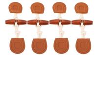 Zerodeko 4 Pairs Horn Toggle Buttons for Clothes, Retro Wooden Coat and Cardigan Fasteners, Leather Clothing Sewing Buttons for Overcoat and Sweater Accessories