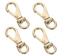 Zerodeko 4 Pcs Solid Brass Swivel Lobster Claw Hooks with Rotation for Large Dog Gear Keychain Clips Strap Connectors for Bags Ropes Belts and DIY Crafts