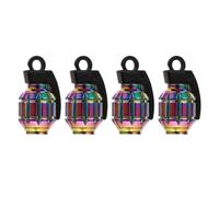Zerodeko 4 Pcs Tire Wheel Valve Caps Dust Resistant Leak-proof Stem Covers Made of Plastic and Stainless Steel for Car and Motorcycle Tires