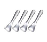 Zerodeko 4 Pcs Zinc Alloy Cosmetic Cream Scoops for Women Curved Makeup Mask Spoons for Applying Body Creams and Keeping for Beauty Salon and Travelling Use