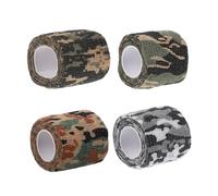 Zerodeko 4 Rolls Camouflage Wrap Self-Adhesive Outdoor Sports Non-Woven Fabric for Wrist Finger Wound Dressing and Grip Protection