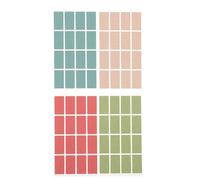 Zerodeko 4 Sheets of Waterproof Small Name Stickers with Assorted Colour Borders, Wood Material Writable Name Tags Decal Labels for Different Activities and Another Occasion Random Color