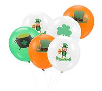Zerodeko 40 Pcs Saint Patrick Day Balloon Four Leaf Clover and Lucky Hat Latex Party Decorations Unique Green and White Balloons for Festive Ornaments and Supplies
