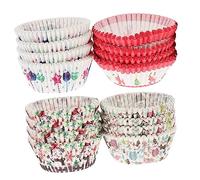 Zerodeko 400pcs Christmas Patterns Cupcake Baking Cases Oilproof Cake Cups for Christmas Baking