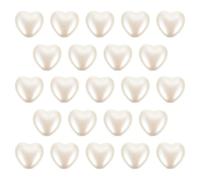 Zerodeko 400pcs Heart-Shaped Abs Beads for Jewellery Making White Dainty Flatback Design, Versatile Applications for DIY Crafts and Casual Occasions, for Bracelets and Valentine’s Day