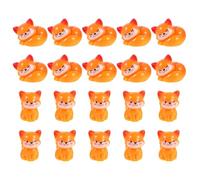 Zerodeko 40pcs Cute Mini Fox Figurines, Miniature Resin Animal Statue | Miniatures Animal Tabletop Statue Animals Party Favors for Home Desktop Micro Landscape Decor