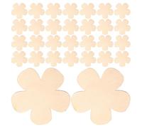 Zerodeko 40pcs DIY Wood Coaster Set with Unfinished Rustic Plum Blossom Flower Cutouts, Natural Beige Wooden Slices for Creative Crafting, School Chalkboard Wall Art and Protective Cup