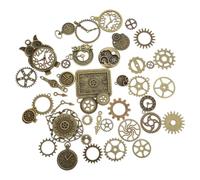 Zerodeko 40pcs Metal Gear Charms for Jewelry Making, Retro Punk Style DIY Project Accessories, Decorative Steampunk Watch Dial Charms for Sculpting and Crafting