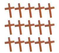 Zerodeko 40pcs Mini Wood Cross Pendants Rustic Small Wooden Cross Charms for Jewelry Making with Unique Look for Halloween Themes and Decorations