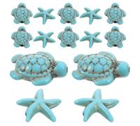 Zerodeko 40pcs Stone Bead Turtle Beads for Beginners and Experienced Crafters Green Turquoise Portable and Resistant to Fading Unique Beauty and Vibrant in Color Suitable for Earrings