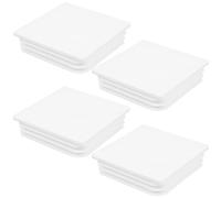 Zerodeko 4pcs 100x100mm White Square Tube Fence Post Caps Reusable PVC Fence Protector Covers for Guardrail Posts Weather-Resistant for Outdoor Decking and Fencing