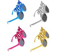 Zerodeko 4pcs 2025 Sunglasses Happy New Year Glasses Glitter Number Eyeglasses Funny Eyewear Class of 2025 Graduation Party Spplies New Years Eve Photo Props