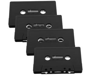 Zerodeko 4pcs Blank Cassette Tape Blank Cassette Decoration Vintage Plastic Wall Decoration Versatile Accessory for Office Handcrafts Black Stylish Design