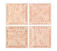 Zerodeko 4pcs Carved Wood Applique in European Style, Decorative Synthetic Material Onlay for Furniture and Home, Easy to Use Wood Carving Decal, Creative and Generous Design