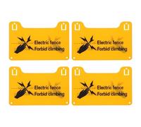 Zerodeko 4pcs Caution Warning Sign High Voltage Notice Electric Fence Warning Sign with Rounded Corners Pvc Material Predrilled Holes for Mounting on Walls and Gates