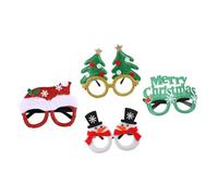 Zerodeko 4Pcs Christmas Glasses Frame Decor Xmas Costume Photo Props Party Eyewear for Holiday Cosplay and Festive Gatherings with Santa Snowman