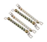 Zerodeko 4Pcs Copper Grounding Terminal Strip 10-Position Wiring Block with Cross Slots, Single Row Neutral-Ground Terminal Bar for Electrical Systems and Industrial Use