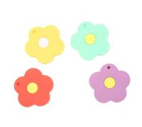 Zerodeko 4pcs Cute Silicone Key Caps Covers Kawaii Keychain Charms with Flower Design Soft Protective Key Covers for House and Car for Students and Everyday Use