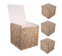 Zerodeko 4pcs Decorative Hay Bales Boxes Lightweight Paper Straw Hay Party Decorations for Autumn Harvest Western Cowboy Rustic Home and Halloween Themed Decor