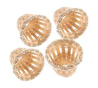 Zerodeko 4pcs Drum Bamboo Lampshades for Ceiling Lights, Natural Handwoven Light Shades Simple Installation and Easy Operation, for Room and Hotel Lighting
