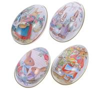 Zerodeko 4pcs Easter Eggs Stuffers Egg Cup Cups for Boiled Eggs Egg Party Lollies for Party Candy Jars with Lids Easter Candy Containers Candy Tin with Lid Sugar Case Tinplate