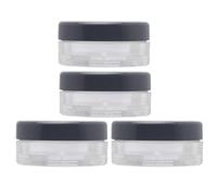 Zerodeko 4pcs Empty Body Powder Box Small Powder Puff Box 1.77x1.77x0.84in Plastic Store Makeup Easy to Take Travelling Working