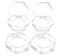 Zerodeko 4pcs Empty Hexagon Eyeshadow Pans Refillable Cosmetics Containers for Women, Lightweight as Material with 26.3mm Diameter, for Shopping and Working Use