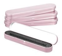 Zerodeko 4pcs Gold Metal Pencil Boxes with Soft Sponge Lining Rectangular Ballpoint Pen Cases for Desk Storage and Packaging Protective Pen Collection