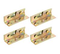 Zerodeko 4pcs Golden Iron Bed Rail Brackets with Reliable Support and Easy Installation Sleek Minimalist Design for Wood Bed Rail Fasteners
