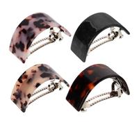 Zerodeko 4pcs Hairpins Semicircle Clips 5.12x3.54x3.15 Inch Acetate Sheet Hair Decor Spring Design Elegant Vintage Style Ponytail Clips for Women Party Accessories Assorted style