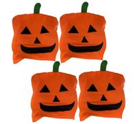 Zerodeko 4pcs Halloween Pumpkin Car Headrest Covers Orange Polyester | Cute Festive Universal Fit, Easy Clean Protection for Headrests, Autumn Thanksgiving and Halloween Style