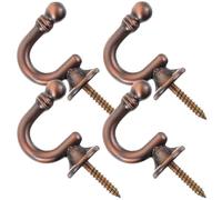 Zerodeko 4pcs Heavy Duty Zinc Alloy Curtain Wall Hooks with Ball End, Decorative Curtain Holdback Hooks for Living Room and Office, Simple and Unique Design