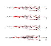 Zerodeko 4pcs High Carbon Steel Fishing Baits Hook with Spring Feeder Design, 6 Delicate Hooks for Carp and Grass Carp, Reusable Box Included, Prevent Bait Dissolve in Water and Sturdy