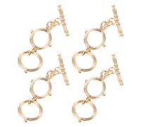 Zerodeko 4pcs Jewelry Extender Clasps Set with Hollow Toggle T-bar Closure, Ot Buckle Replacement for Necklace and Bracelet, Craft Buckle Clasps for DIY Jewelry Making and Repair