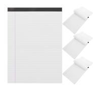 Zerodeko 4pcs Legal Notepad Removable Writing Pad A4 White Paper Wide Ruled, Easy Tear-off, Single-sided Printing, Sturdy Backing for School Students Writing