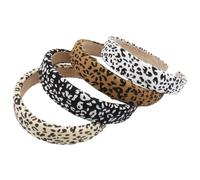 Zerodeko 4pcs Leopard Print Headband for Women Head Accessories Fashion Holiday Hairstyle Accessories for Curly Hair