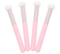 Zerodeko 4pcs Mushroom Head Concealer Brush Set with Soft Fluffy Sponge Makeup Applicators under Eye Concealers and Eye Creams, Suitable for Every Day Use, Pink Aluminium Handle