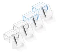 Zerodeko 4pcs Nail Stamp Set with Rectangle Stamper and Scraper Blue Nail Art Stamping Plates for DIY Manicure for Home Use