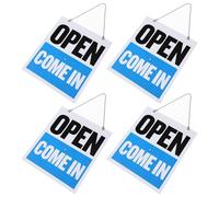 Zerodeko 4pcs Open Closed Signs Business Hours Door Signs Plastic Material Easy Installation Resists Wear and Tear Suitable for Commercial Setting Stores