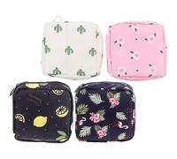 Zerodeko 4pcs Portable Pouch Made of Oxford Cloth with Practical Multipurpose Design, a Sanitary Napkin Pouch and Menstrual Pad Bag for Female Users, Featuring an Attractive Appearance
