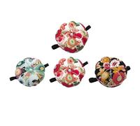 Zerodeko 4pcs Pumpkin Shaped Pin Cushion Wrist Sewing Needle Insert Pad, Lightweight Cloth Material, Comfortable to Wear the Wrist, Easy to Carry for Embroidery Work and Sewing Tasks